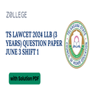 TS LAWCET 2024 LLB 3 Years Question Paper Shift 1 with Solution PDF