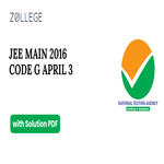 JEE Main 2016 Question Paper with Solutions PDF Code G Apr 3 ZPYP