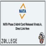 NATA Phase 2 Admit Card Released Direct Link Here