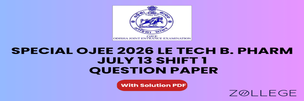 Special OJEE 2026 LE Tech B. Pharm Question Paper with Solution PDF