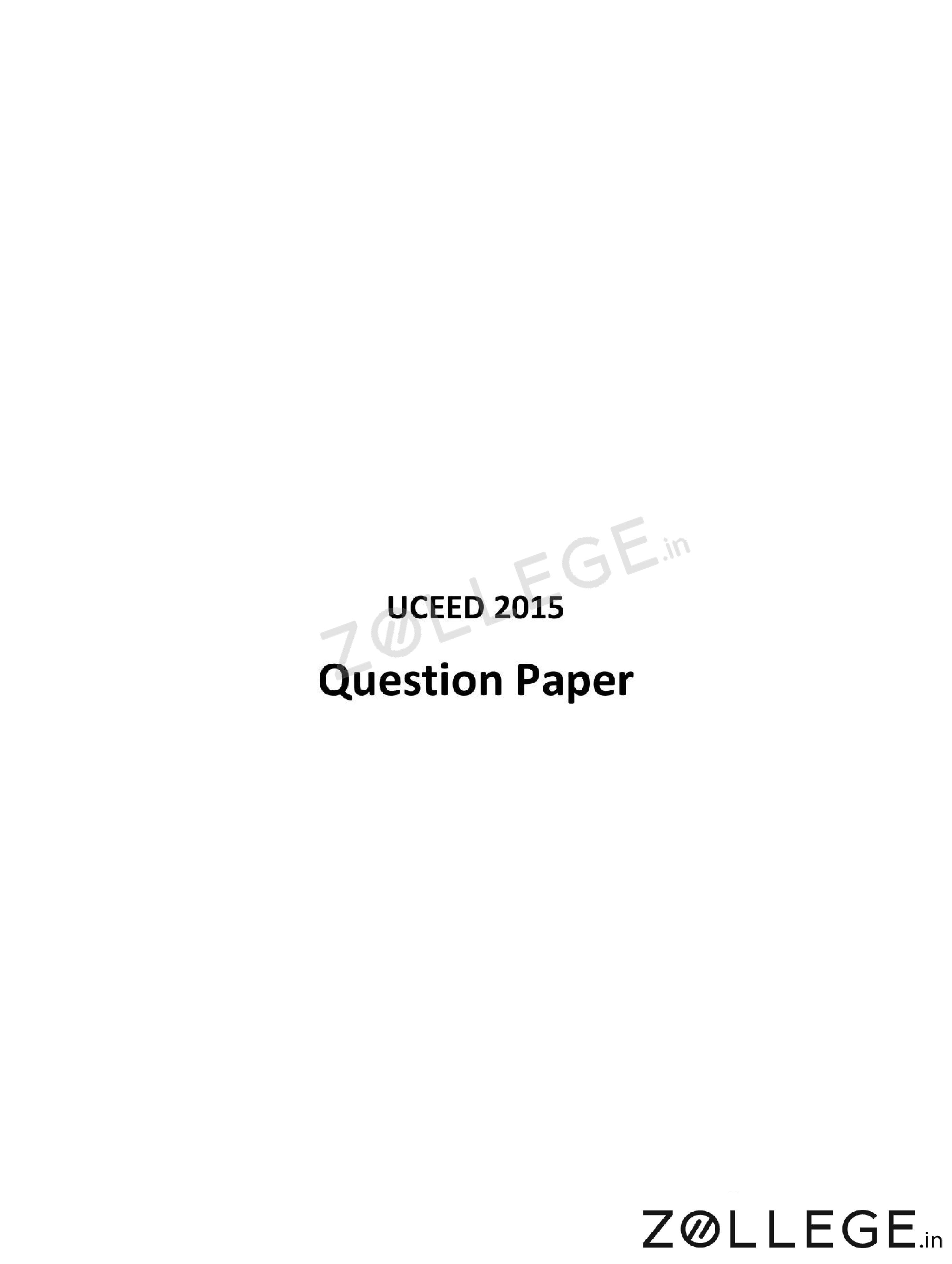 UCEED 2015 Question Paper with Answer Key PDF May 31