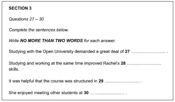 Sentence Completion