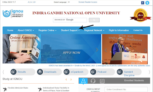 ignou homepage