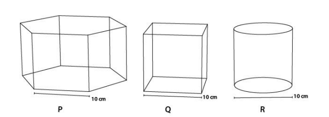 [Diagram of a Hexagonal prism, cube and cylinder]