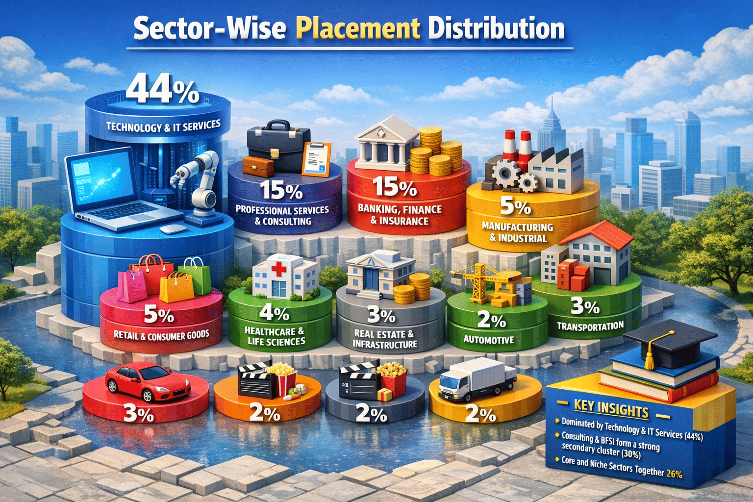 VVISM Hyderabad MBA Industry Wise Placement Trends