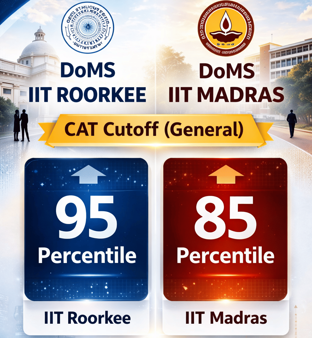 DoMS IIT Roorkee vs DoMS IIT Madras CAT Cut off