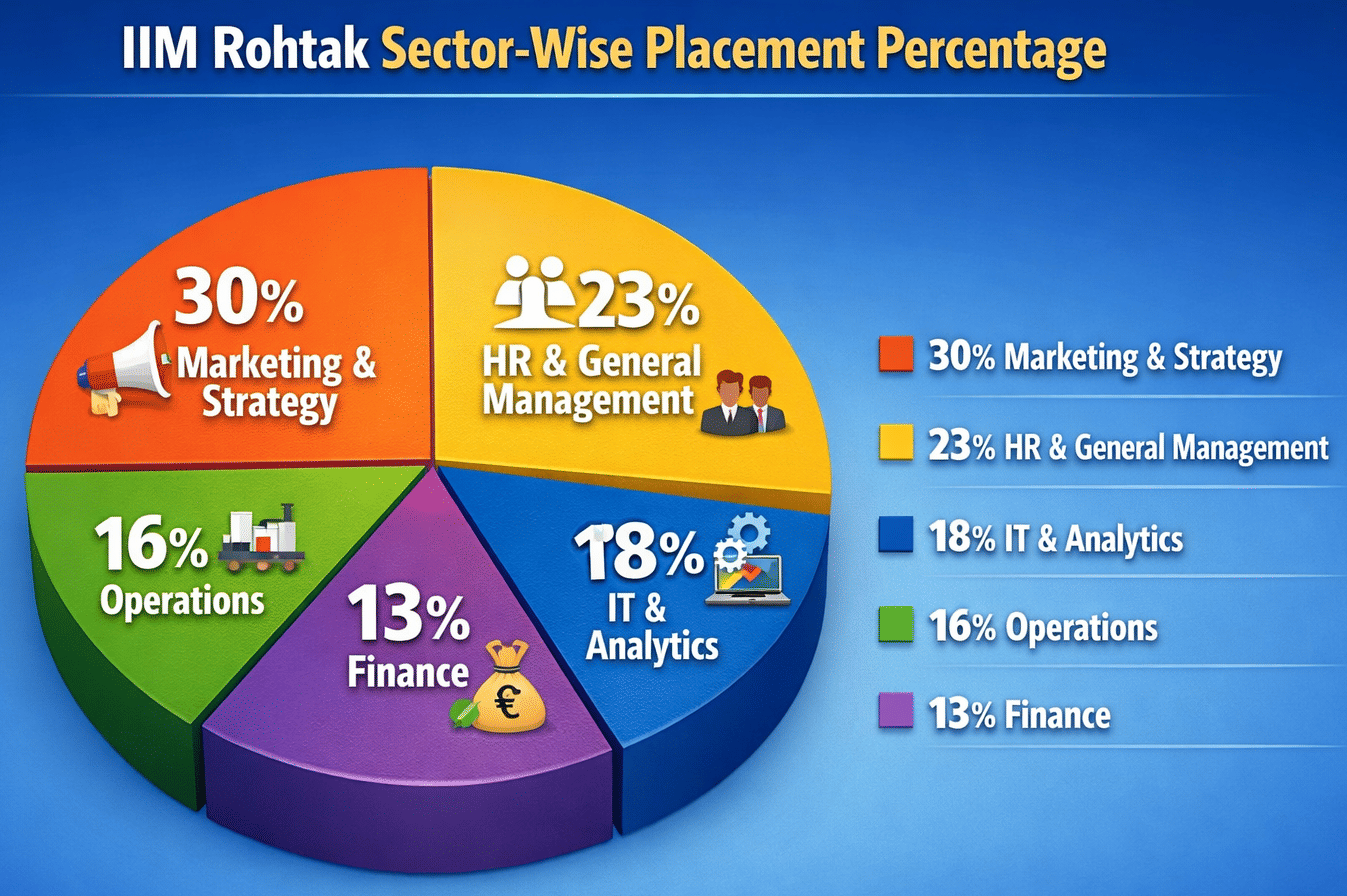 IIM Rohtak Sector-Wise Placement Percentage