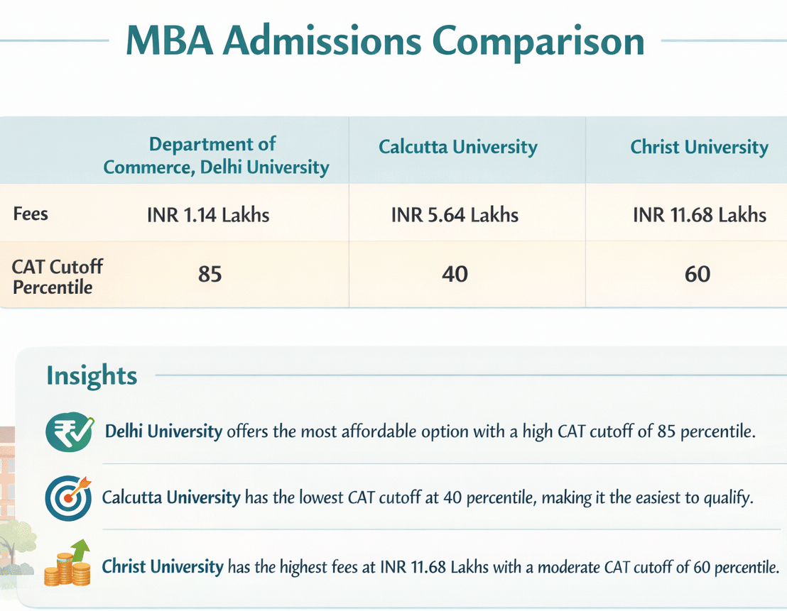 Department of Commerce, Delhi University vs Christ University vs Calcutta University