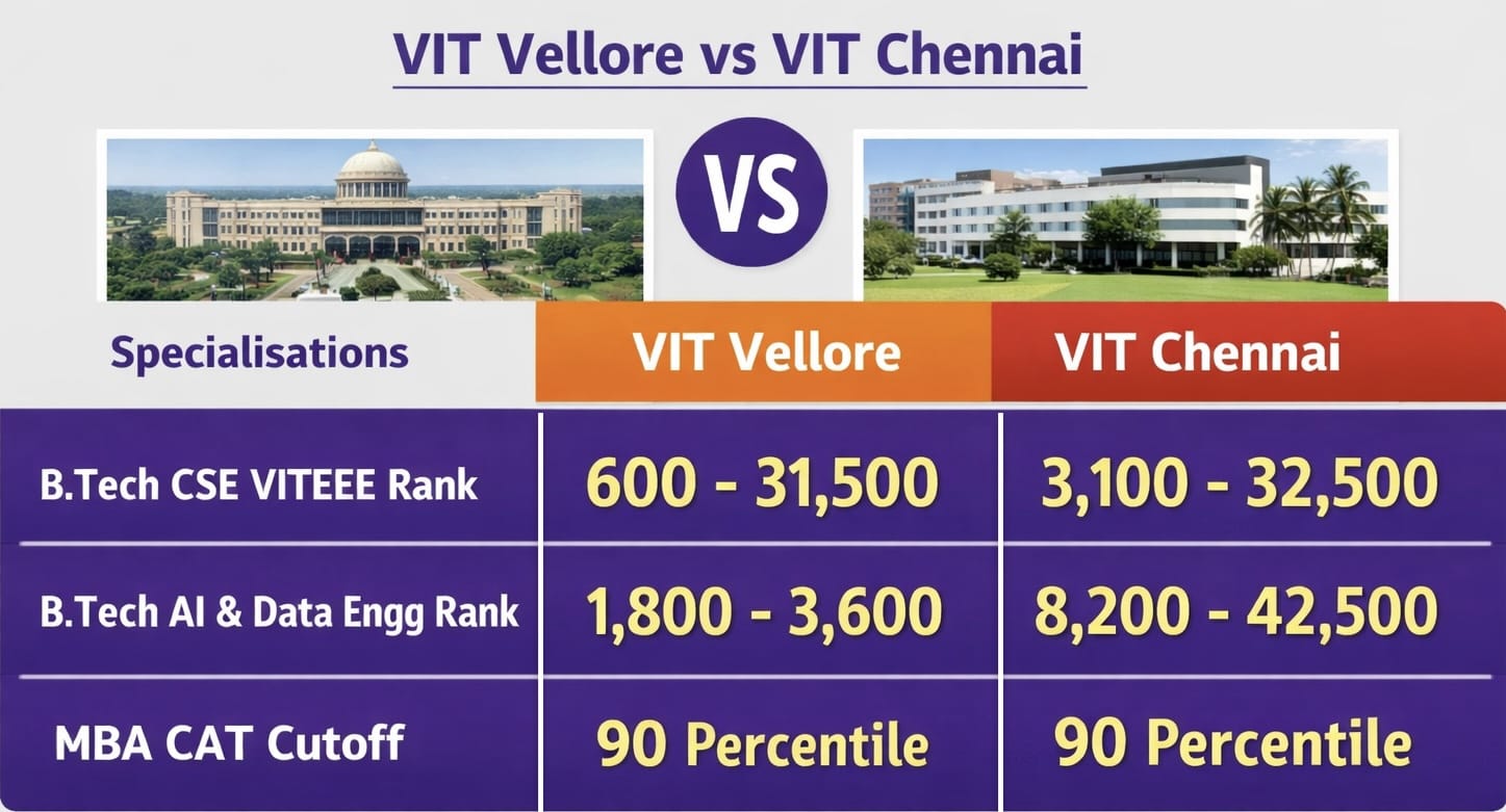 VIT Vellore vs VIT Chennai