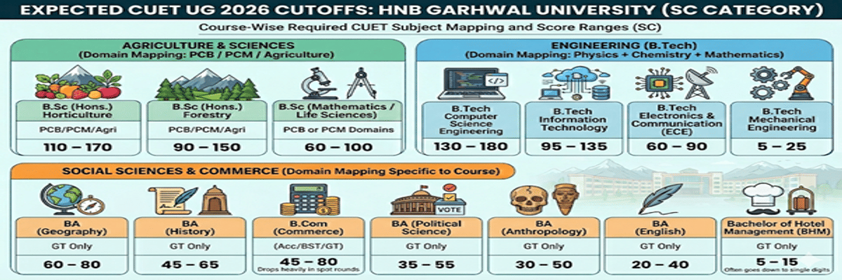 HNB Garhwal University, Srinagar Garhwal CUET Cutoff 2026