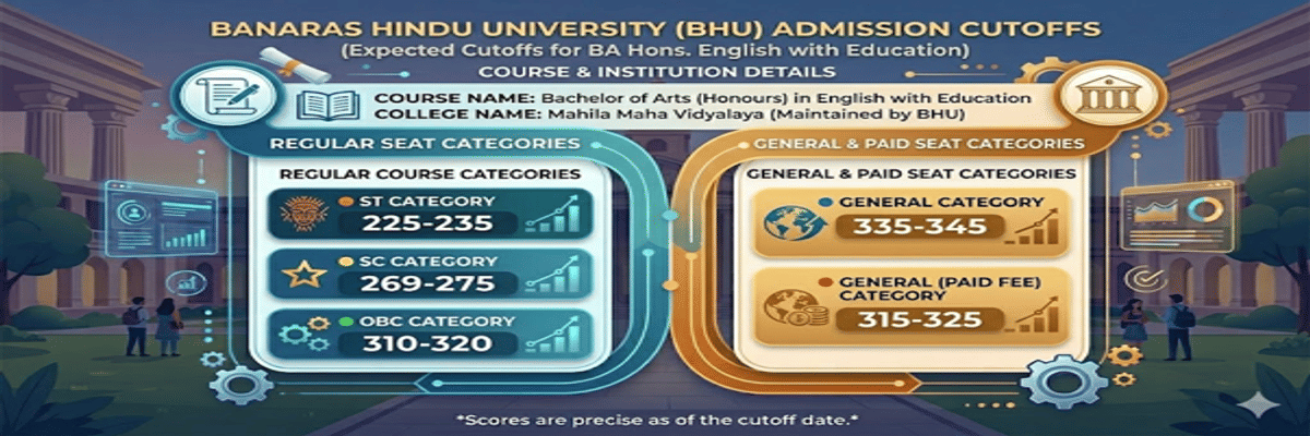 CUET UG BHU Cutoff for BA (Hons) English with Education at BHU
