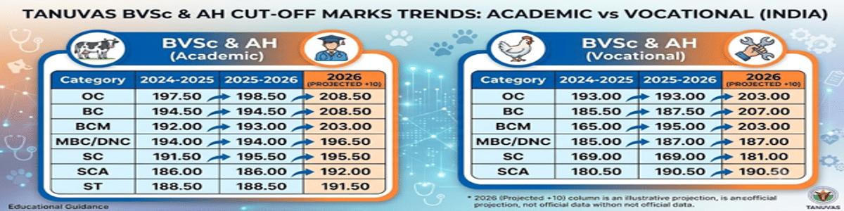 NEET 2026 Cutoff for BVSc and Previous Years' Trends