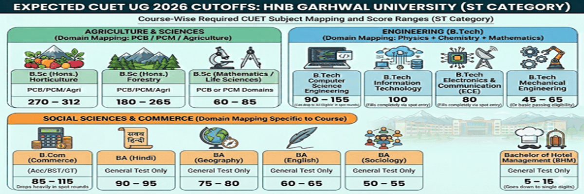 HNB Garhwal University, Srinagar Garhwal CUET Cutoff 2026