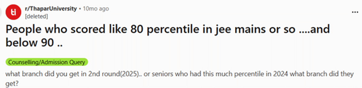 80 Percentile in JEE Main Marks and College Options