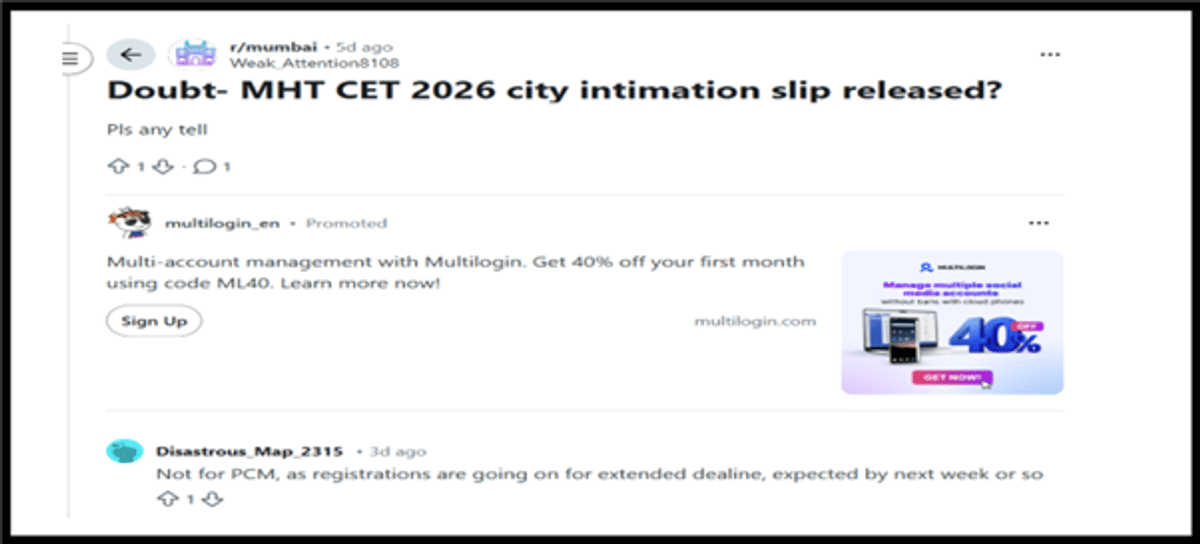 MHT CET 2026 City Intimation Slip: Release Date, How to Download, Important Notes