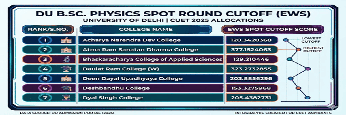 CUET DU cutoff for BSc Physics for EWS Category