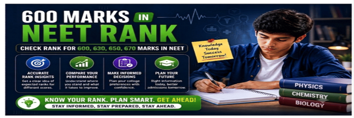 600 Marks in NEET Rank: Check Rank and College Options for 600, 630, 680 Marks in NEET