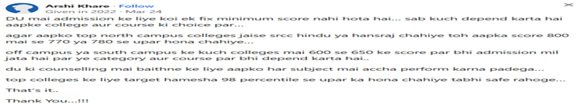 University of Delhi CUET Cutoff 2026