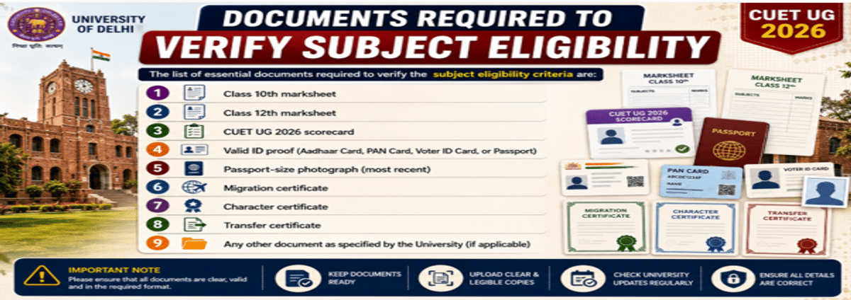CSAS UG 2026 Subject-Specific Eligibility Criteria