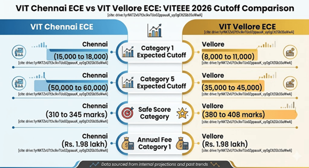 VITEEE Electronics and Communication Engineering (ECE) Cutoff 2026 for VIT Chennai
