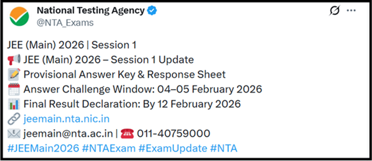 JEE Main 2026 Answer Key