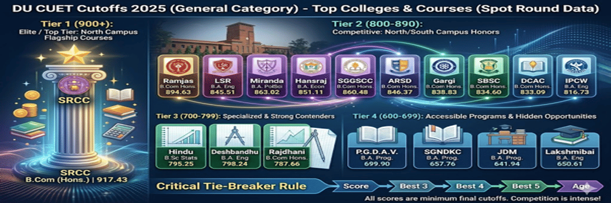 CUET DU Cutoff for the General Category for Top Courses and Colleges