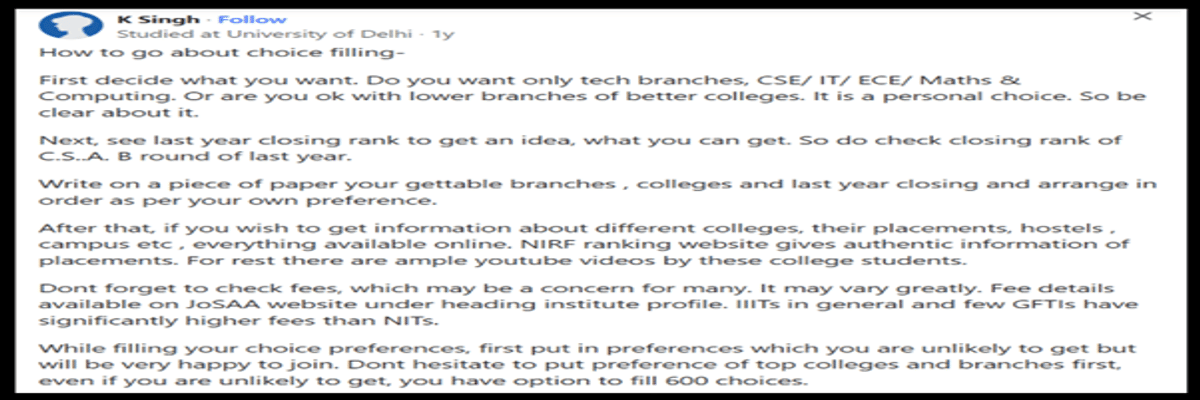 CSAB Counselling Opening and Closing Rank