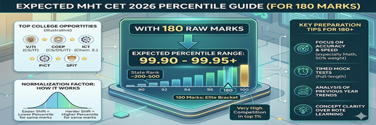 180 Marks in MHT CET Percentile
