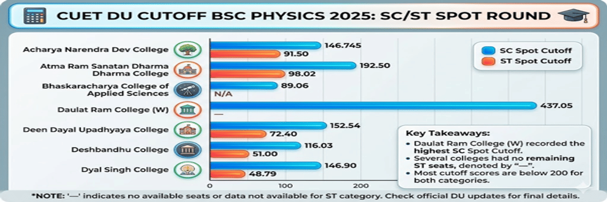 CUET DU cutoff for BSc Physics for SC/ST Category