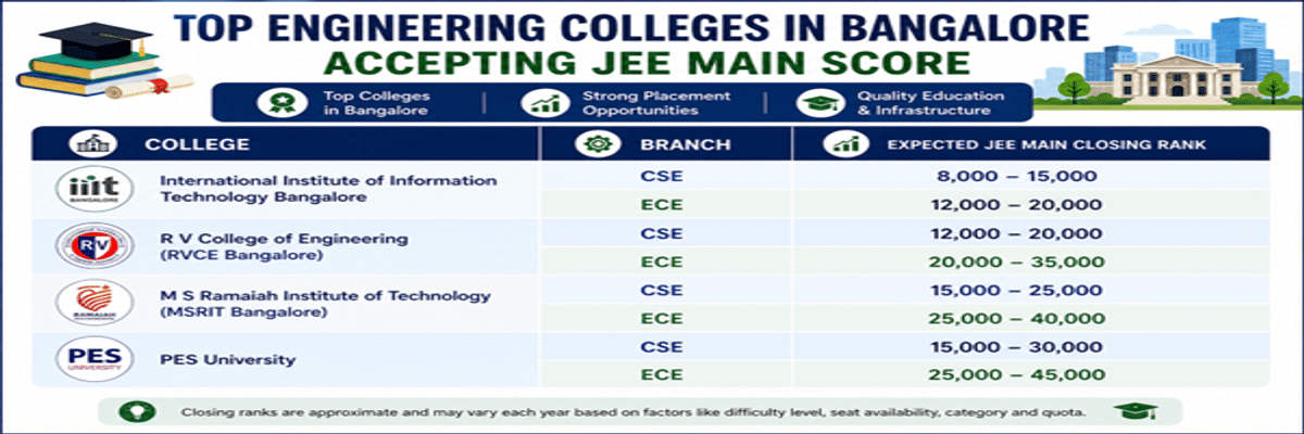 Colleges Accepting JEE Main Scores in Bangalore