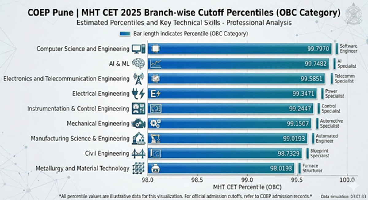 MHT CET 2026 Cutoff at COEP for OBC Category