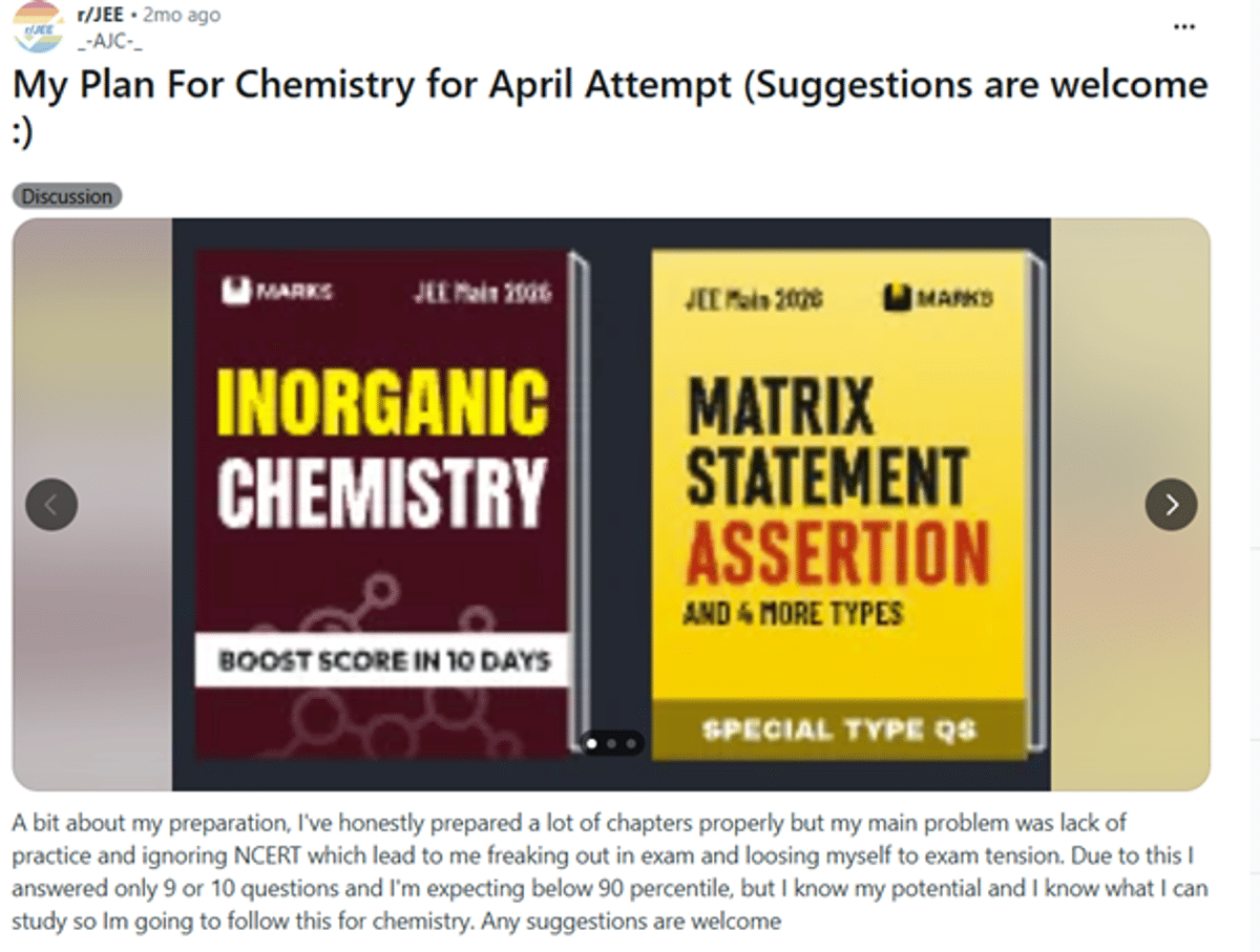 JEE Main Chemistry Final Strategy for April Attempt