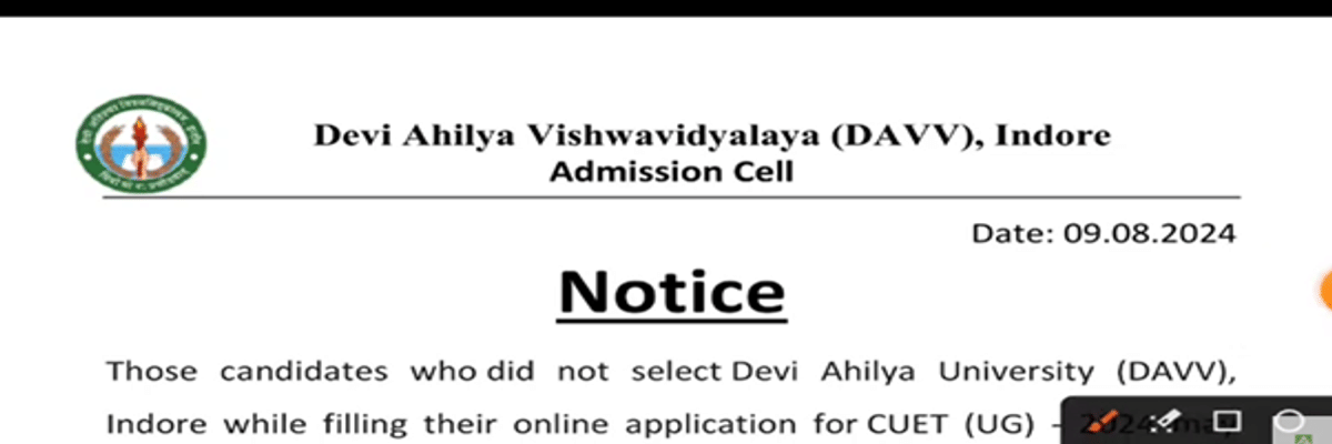 Devi Ahilya Vishwavidyalaya, Indore CUET Cutoff 2026