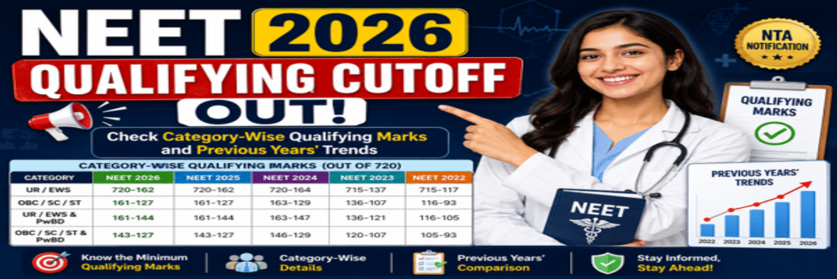 NEET Qualifying Cutoff 2026 Out: Check Category-Wise Qualifying Marks and Previous Years' Trends