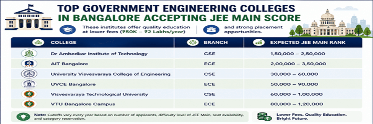 Colleges Accepting JEE Main Scores in Bangalore