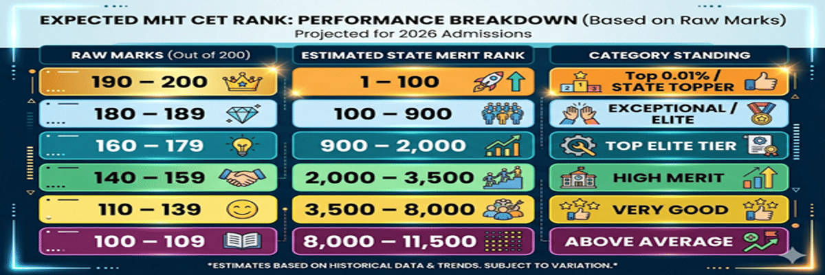 190 Marks in MHT CET Percentile