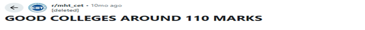 110 Marks in MHT CET Percentile