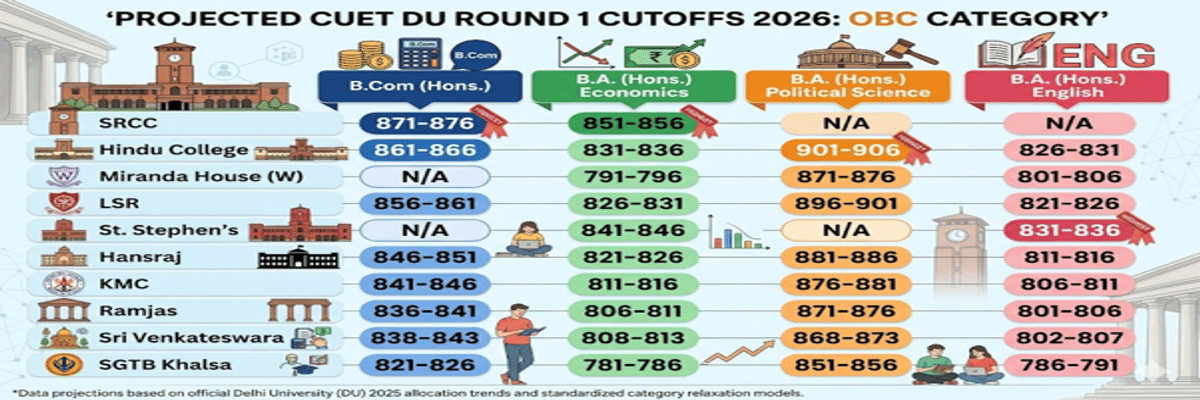 CUET DU Round 1 Expected College-wise Cutoff and Previous Years' Trends