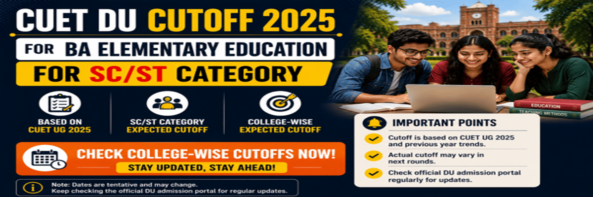 CUET DU cutoff for BA Elementary Education for SC/ST Category