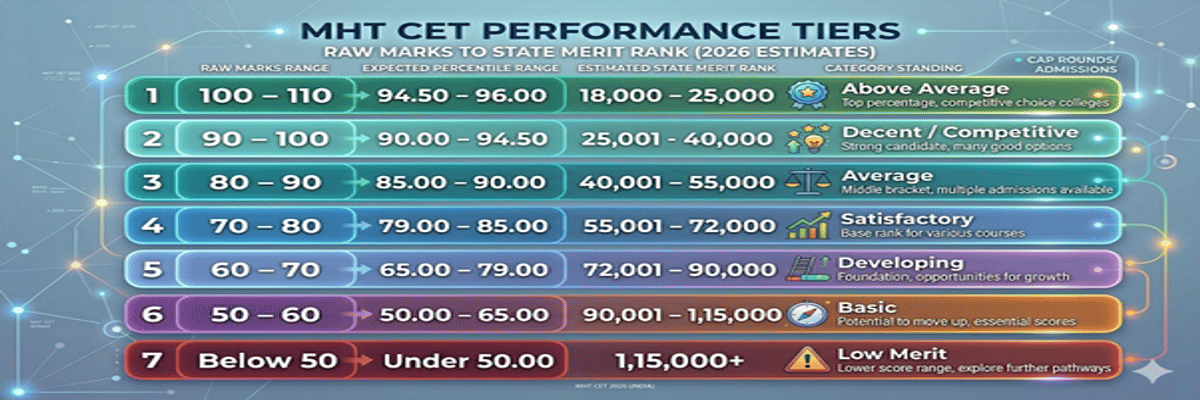 70 Marks in MHT CET Percentile and College Options