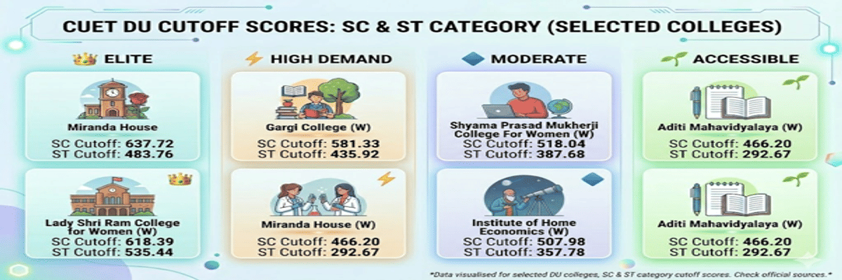 CUET DU cutoff for BA Elementary Education for SC/ST Category