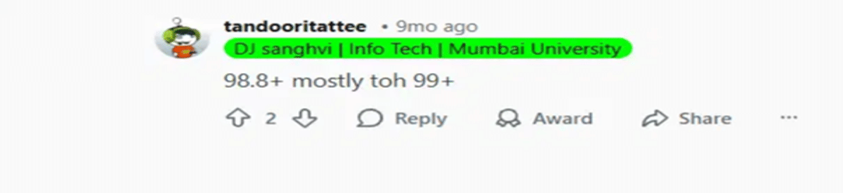 140 Marks in MHT CET Percentile