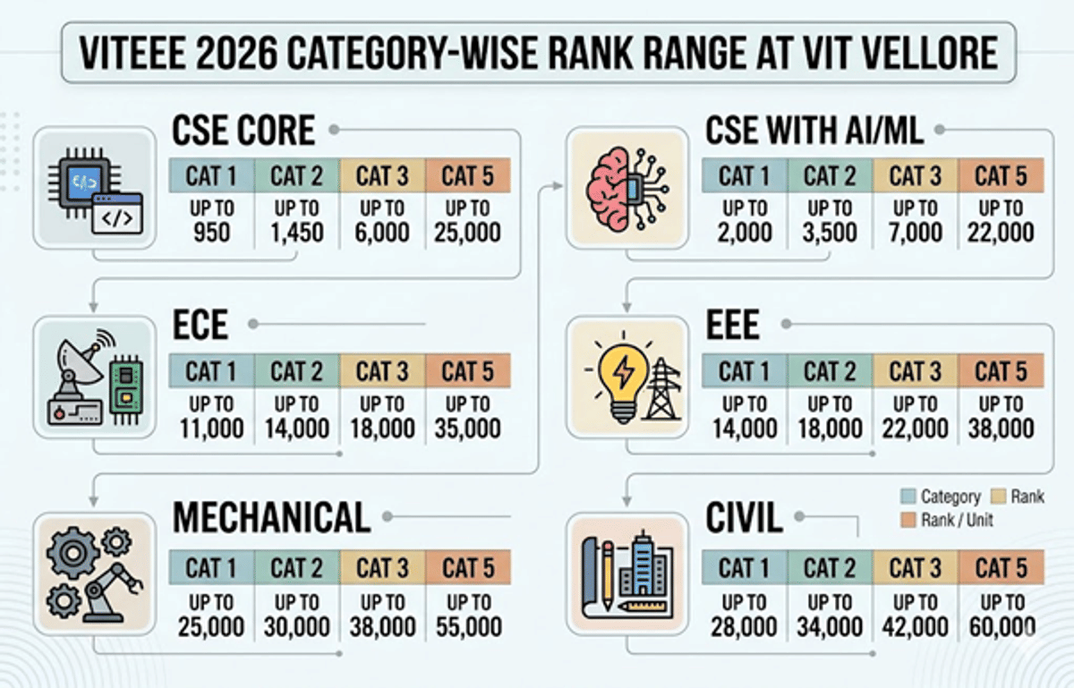 What is Category 1, 2, 3, 4 and 5 in VITEEE 2026