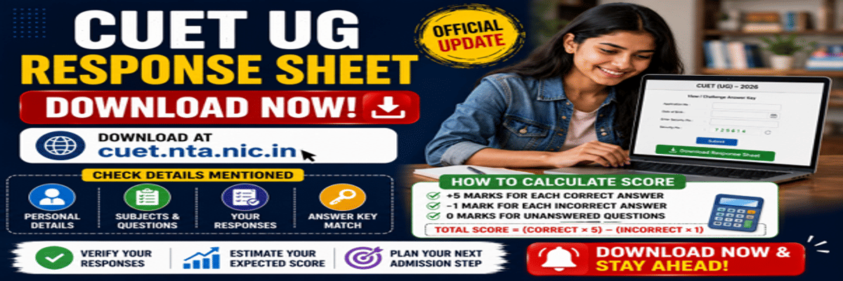 CUET UG Response Sheet: Download at cuet.nta.nic.in, Check Details Mentioned, How to Calculate Score