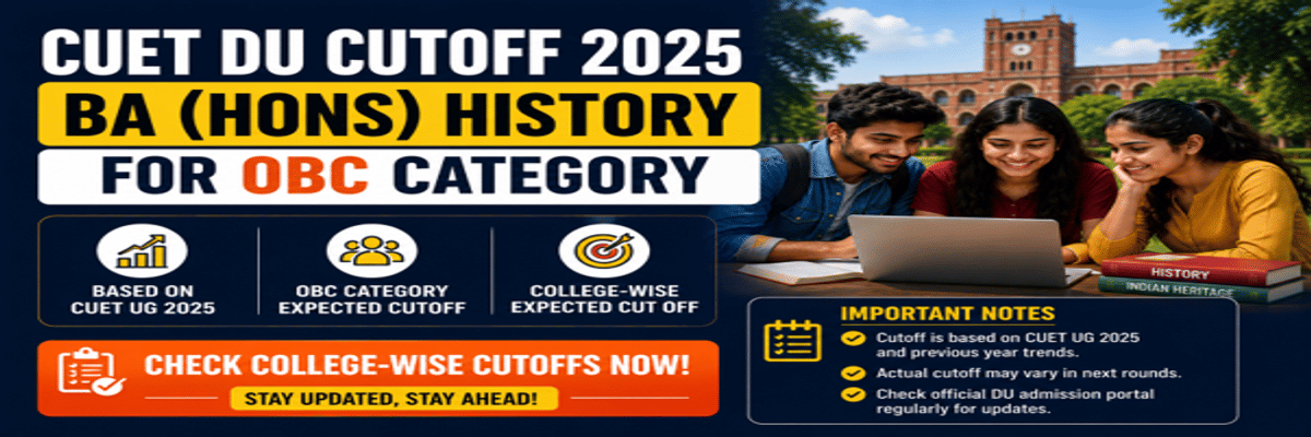 CUET DU Cutoff for BA (Hons) History for OBC Category