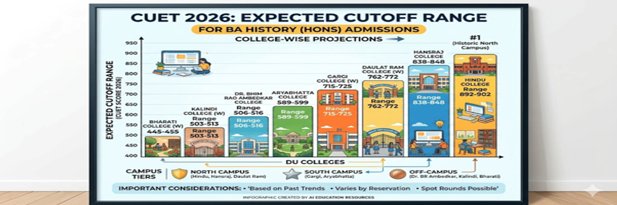 CUET DU Cutoff for BA (Hons) History for OBC Category