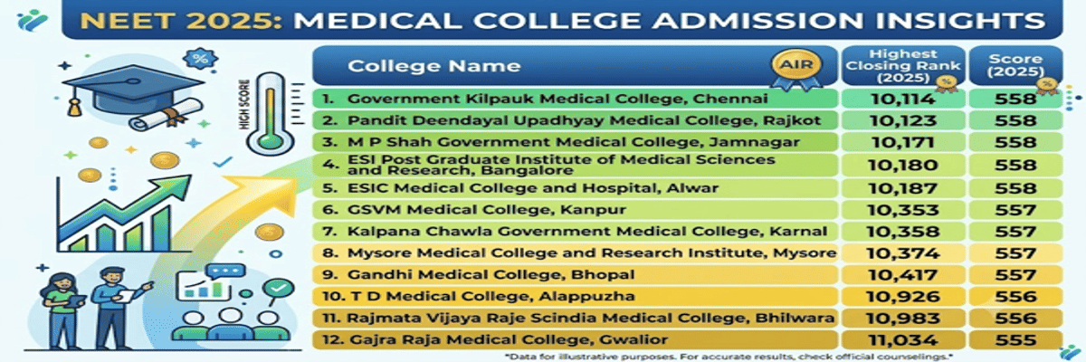 10000 Rank in NEET Marks: Check College and Course Options
