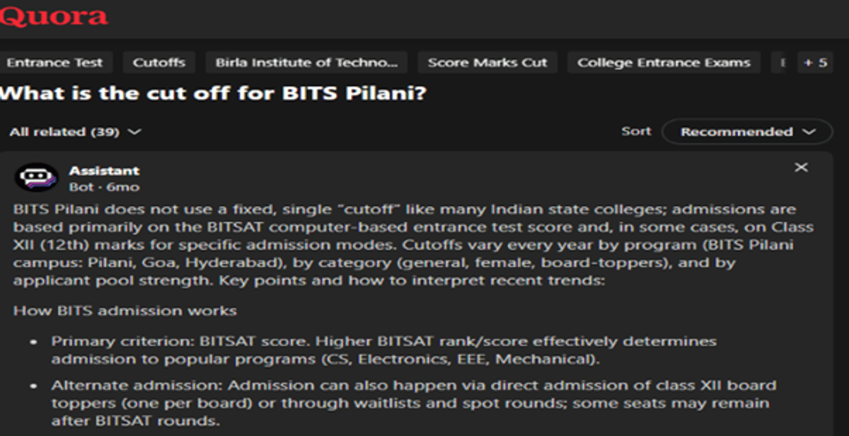 BITSAT 2026 Cutoff for ME and CE at BITS Pilani and Previous Year Trends