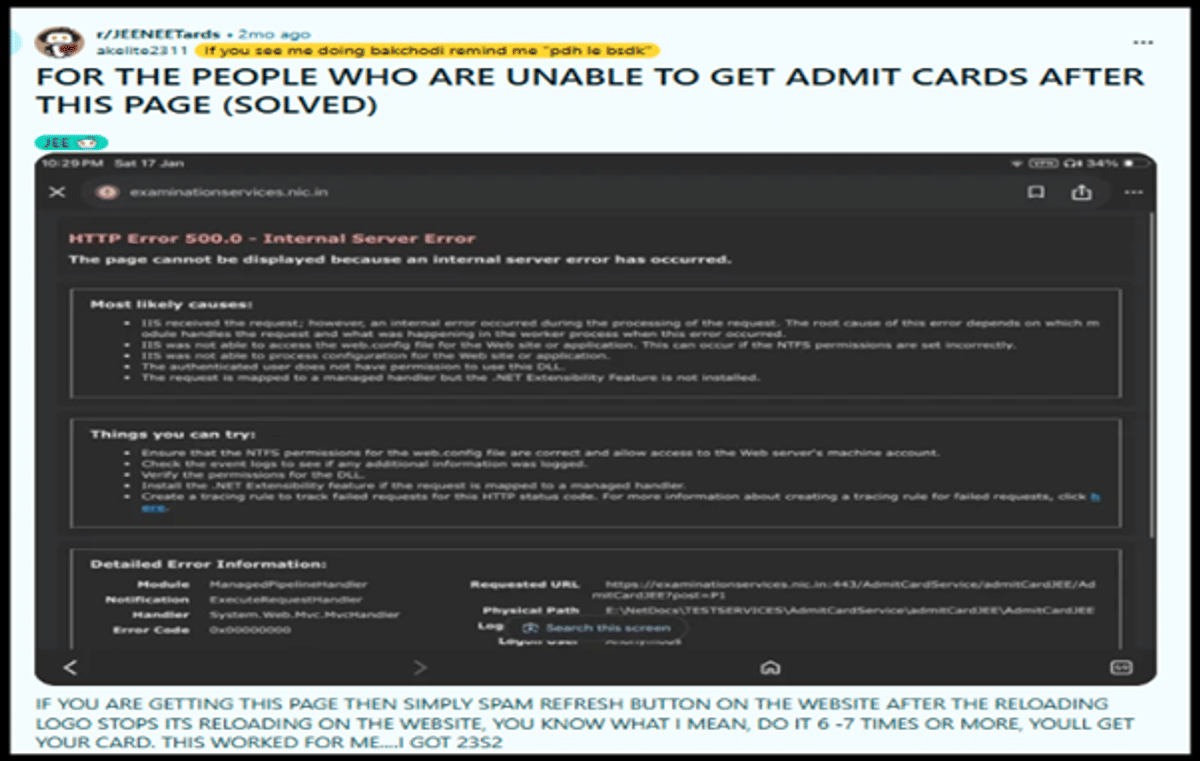 JEE Main Admit Card