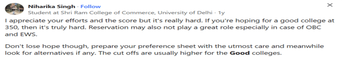 Can I get DU Colleges with 300 marks in CUET?